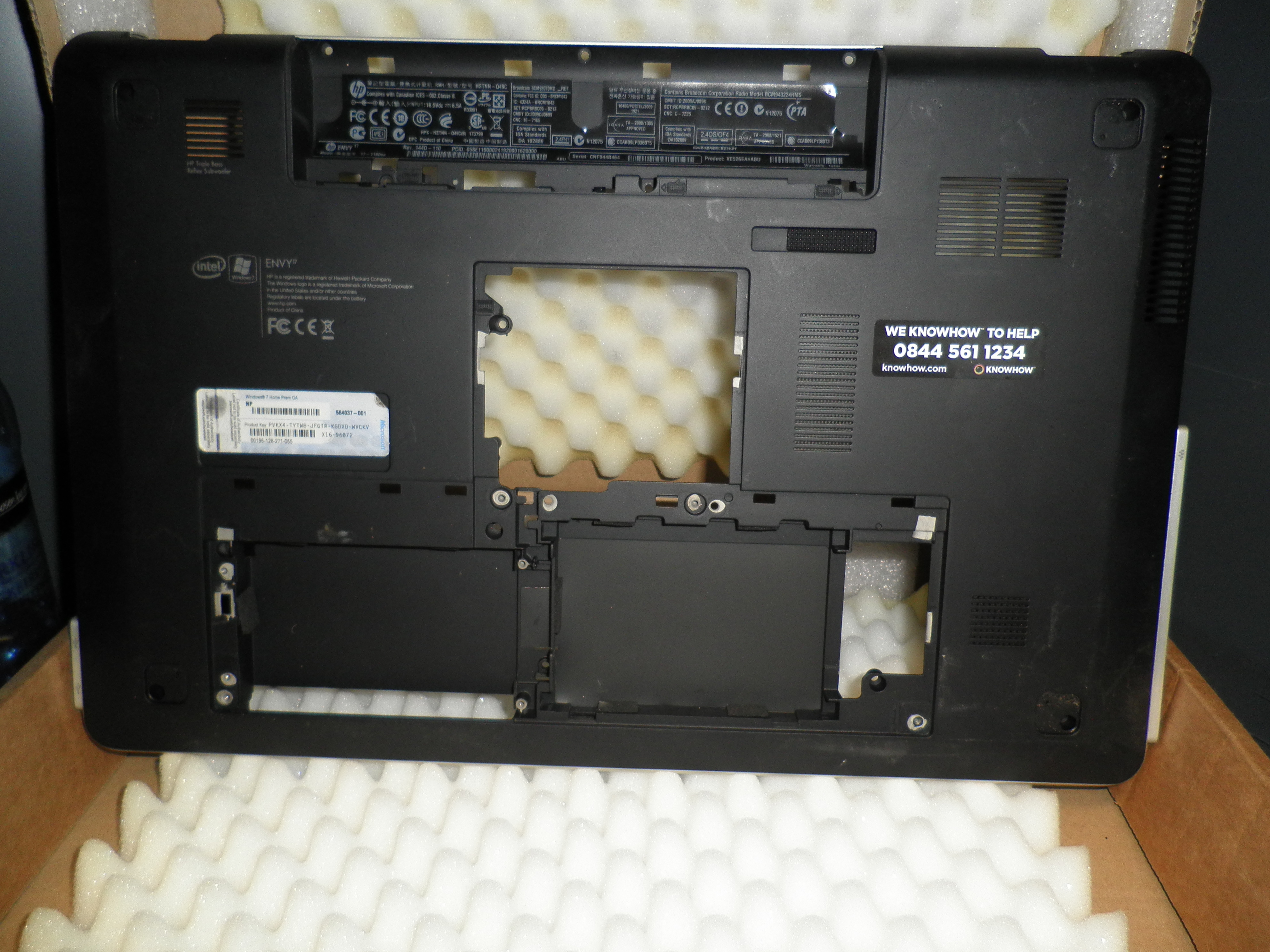 HP ENVY 17 LAPTOP BOTTOM BASE LOWER CASE COVER CHASSIS eBay